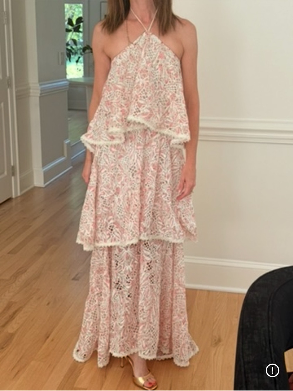 Elliat - Valencia Tiered Gown in Pink Multi